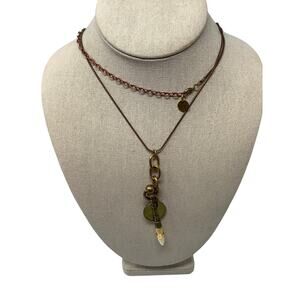 Twisted Silver Women's Brass Gold Charm Pendant Necklace Statement Boho O14-11